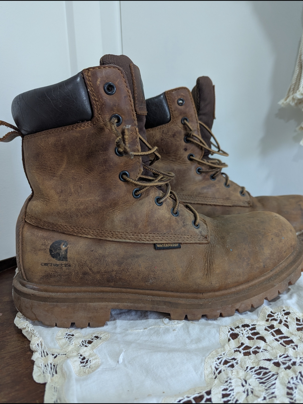 Carhartt Brown Leather Work Boots